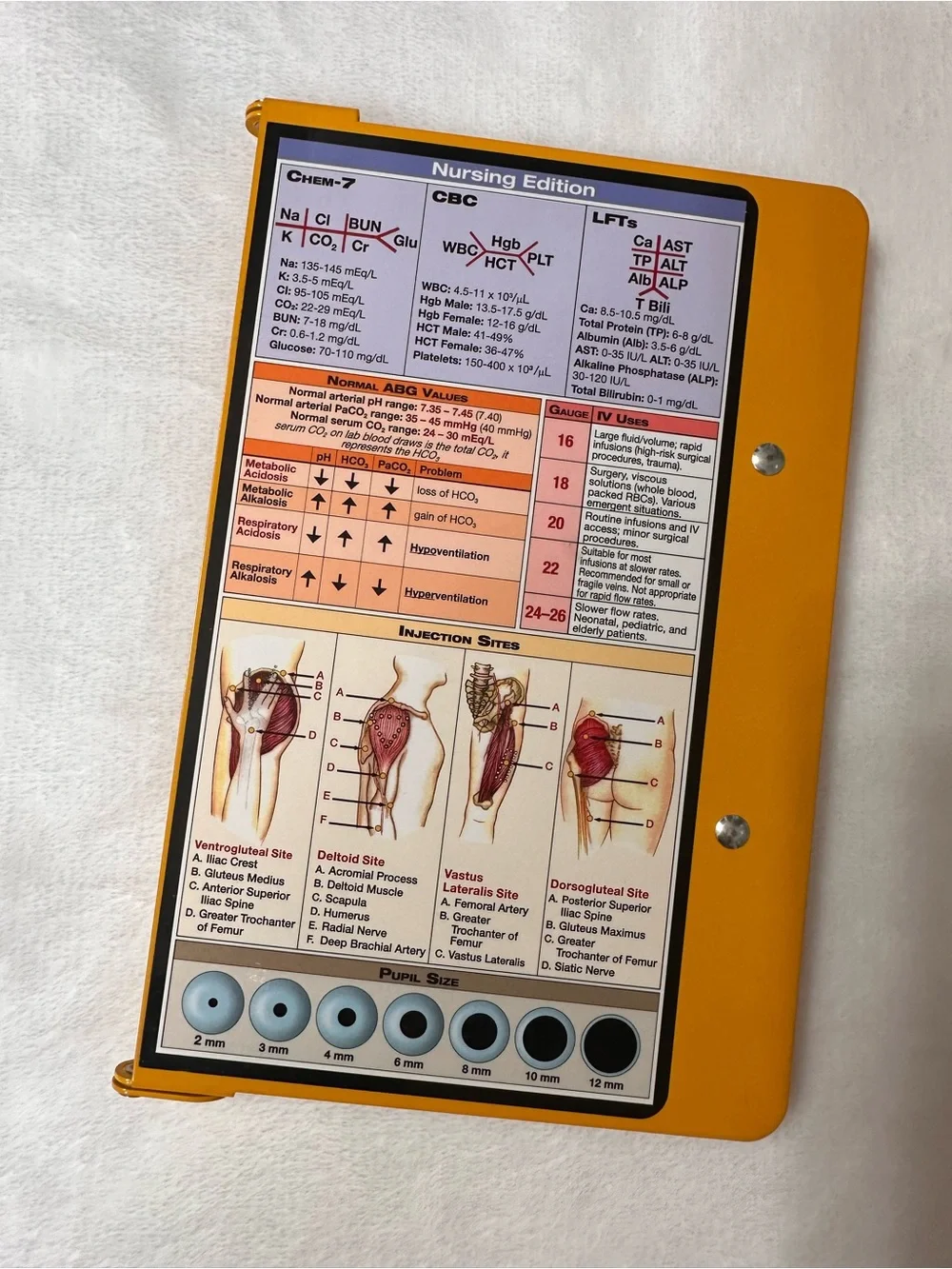 WhiteCoat Clipboards - Nursing Edition Reference Clipboard - Yellow